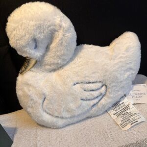 Target Decorative Swan Pillow 18in Soft White NWT women owned